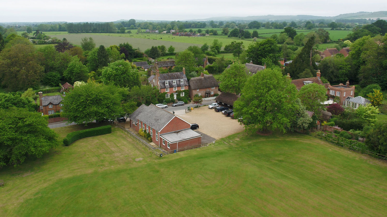 Aerial view of Milton Lilbourne Village Hall